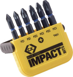 C.K T4511 Bitset 6-delig Kruiskop Pozidriv Torsion Control Technology
