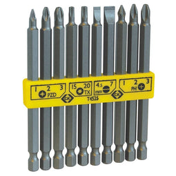 C.K T4525 Bitset 10-delig Plat, Kruiskop Phillips, Kruiskop Pozidriv, Binnen-zesrond (TX)