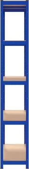 vidaXL - Opbergrekken - 3 - st - 5-laags - staal - en - bewerkt - hout - blauw