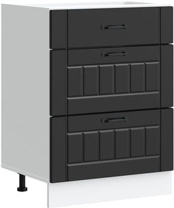 vidaXL - Keuken - onderkast - Lucca - bewerkt - hout - zwart