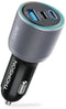 THOMSON 130W - Autolader - GaN-technologie - 2 USB-C PD 100W + 30W - Grijs/Zwart