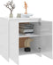 vidaXL - Dressoir - 70x41x75 - cm - bewerkt - hout - hoogglans - wit