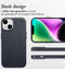 Accezz iPhone 14 - Leren Hoesje MagSafe - Verhoogde Randen - Onyx Black