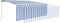 vidaXL - Luifel - handmatig - uittrekbaar - met - rolgordijn - LED - 4x3 - m - blauw - wit