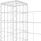 vidaXL - Schanskorf - U-vormig - met - 5 - palen - 500x20x100 - cm - ijzer