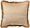 Dutch Decor YASMIN - Sierkussen velvet 45x45 cm Semolina - beige - franjes - Inclusief binnenkussen