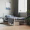 vidaXL - Bedframe - met - hoofd- - en - voeteneinde - metaal - wit - 100x200 - cm