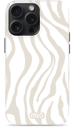 MIO by Mobilize Hoesje | Geschikt voor Apple iPhone 15 Pro | Compatibel met MagSafe / Qi2 | Hard Shell Back Cover | Sandy Zebra