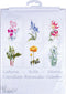 Thea Gouverneur - Borduurpakket met telpatroon - 3086 - Voorgesorteerde DMC Garens - 6 Bloemportretten - Linnen - 20 cm x 17 cm - DIY Kit