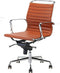 Feel Furniture - Luxe design bureaustoel van 100% rundleer - Lage rugleuning - Licht bruin