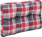 vidaXL - Palletkussens - 2 - st - ruitpatroon - stof - rood
