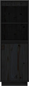 vidaXL - Hoge - kast - 37x34x110 - cm - massief - grenenhout - zwart