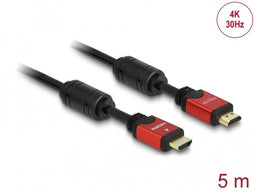 Delock High Speed HDMI - HDMI A male > HDMI A male - 5 m - Zwart