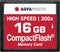 AgfaPhoto Compact Flash 16GB - High Speed 233x - Zwart