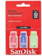 Sandisk Cruzer Blade - USB 2.0 - 32GB Multi-color (3 stuks)
