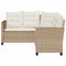 vidaXL - Tuinbank - met - tafel - en - kussens - L-vormig - beige - poly - rattan
