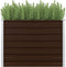 vidaXL - Plantenbak - verhoogd - 100x100x77 - cm - gegalvaniseerd - staal - bruin