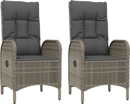 vidaXL - Tuinstoelen - 2 - st - poly - rattan - grijs