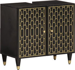 vidaXL - Wastafelkast - 62x33x58 - cm - massief - mangohout