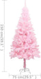vidaXL - Kunstkerstboom - met - verlichting - en - kerstballen - 150 - cm - PVC - roze