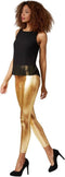 Tectake Metallic-Leggings - Legging - Glanzende metallic look - Goud (XL)