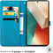 imoshion Hoesje Geschikt voor Xiaomi Redmi Note 13 Pro (5G) / Poco X6 Hoesje Met Pasjeshouder - imoshion Mandala Bookcase - Turquoise