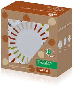 Serviesset Benetton Safari Porselein 12 Onderdelen