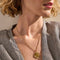 Skagen Moderne Stak - Dames Collier - Medaillon met golftextuur - Goudkleurig