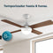 Cecotec EnergySilence Aero 4250 Fresh - Plafondventilator 55W met LED - Draadloze afstandsbediening - Bruin