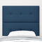 vidaXL - Hoofdbord - met - Knopen - - - Gestoffeerd - Blauw - 90 - cm