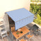 vidaXL - Luifel - automatisch - uittrekbaar - met - rolgordijn - 6x3 - m - blauw - wit