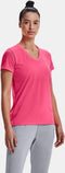 Under Armour Tech SSV - Dames Sportshirt - Sneldrogend - Cerise (M)