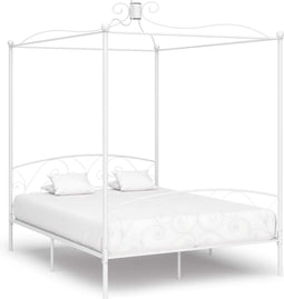 vidaXL - Hemelbedframe - metaal - wit - 180x200 - cm
