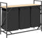 vidaXL - Wasmand - 3 - vakken - met - plank - sonoma - eikenkleurig