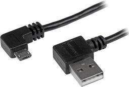Startech USB2AUB2RA2M - Micro-USB Kabel - Rechtshoekige connectors 2 m - Zwart