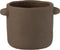 J-Line bloempot Gustave - cement - donkerbruin - 2 stuks - Ø 16 cm