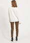 Vila Viril - Oversize V-neck Knit Top - Viscose/Polyamide/Polyester - Wit (Alyssum) Dames Maat - XS