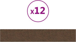 vidaXL - Wandpanelen - 12 - st - 1,62 - m² - 90x15 - cm - stof - bruin