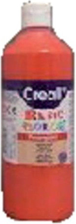 Plakkaatverf creall basic lichtrood 500ml | Fles a 500 milliliter | 6 stuks