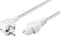 C15 (recht) - CEE 7/7 (haaks) stroomkabel - 3x 0,75mm (rubber/nylon) / wit - 2 meter