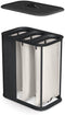 Joseph Joseph Tota Luxe - Wasmand 90L - 3 compartimenten - Zwart