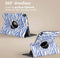 imoshion Tablet Hoes - Geschikt voor iPad Air 5 (2022) / Air 4 (2020) - 360° Draaibare Design Bookcase 2.0 - White Blue Stripes
