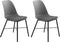24Designs Mackay - Stoel - Set van 2 - Grijs met zwart onderstel (2 stuks)
