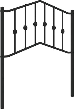 vidaXL - Hoofdbord - 75 - cm - metaal - zwart