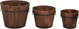 vidaXL - Plantenbakset - houten - emmer - 3-delig - massief - vurenhout