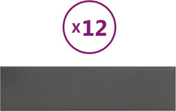 vidaXL - Wandpanelen - 12 - st - 1,08 - m² - 60x15 - cm - kunstleer - grijs