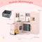 Coast Speelkeuken Hoekmodel 100 × 75,5–92 × 101 cm – Roze – Houten Kinderkeuken met Licht, Geluid en