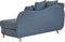 MERI II - Chaise longue met opbergruimte - Blauw - Links - Fluweel