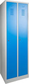 Industriële locker garderobekast 2- delig deur grijs op de sokkel en opening voor hangoogsluiting (zonder hangslot geleverd)