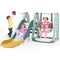 Coast 4-in-1 Kinder Glijbaan Schommelset Basketbalring - Veelkleurig - 198 x 149 x 96 cm